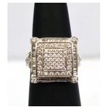 Sterling white sapphire mens ring, lab created