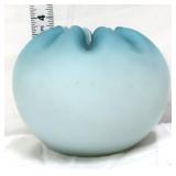 Vintage blue/white satin rose bowl