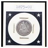 1875 Carson City seated dime