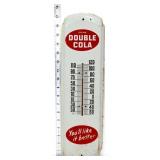 Vntg metal 5x17 white Double Cola thermometer