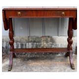 Vintage mahogany drop leaf console table