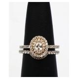 Sterling white sapphire wedding set lab created