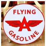 Porcelain dbl sided 24in Flying A Gasoline sign