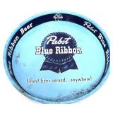 Vintage round metal Pabst Blue Ribbon beer tray