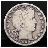 1906D barber half dollar