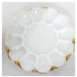 Vintage milk glass egg dish