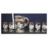 6 piece clear golden wheat water set