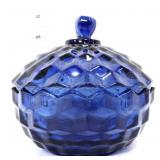 Vntg whitehall cobalt covered candy dish