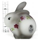 Fenton grey & white satin bunny with flowers