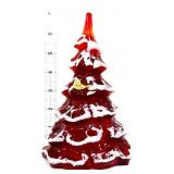 Fenton amberina 7in Christmas tree w/ snow
