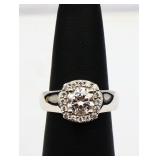 Sterling white sapphire ring, lab created