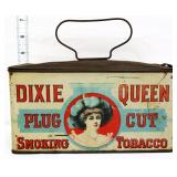 Vntg metal Dixie Queen Tobacco tin lunch pail