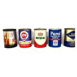 Lot of 5 vntg 1qt oil cans, full NO SHIPPING