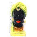 Vntg 11in blackamoor lady head vase