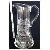 Vintage clear 10in glass pitcher