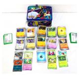 Lot of assorted Pokemon cards in tin