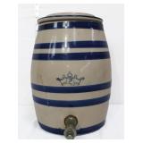 Vntg 2gal blue band crock dispenser, see photos