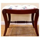 Vintage vanity bench w/ floral fabric