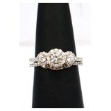 Sterling white sapphire wedding set, lab created