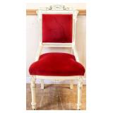 Vintage chair with red fabric