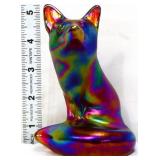 Fenton red carnival sitting fox figure