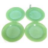 4 vntg jadeite Jane Ray 7.75in plates