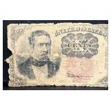 1874 10 cent US fractional currency note