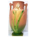 Vntg Roseville 928-12 iris 2 handle vase AS IS