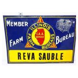 Vntg metal 13.5x9.5 Farm Bureau Illinois sign