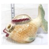 Vintage ceramic lusterware fish planter