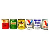 Lot of 6 vintage 1qt oil cans