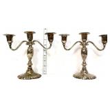 Pair metal candelabras