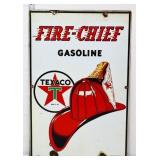 1940 porcelain 12x18 Fire Chief pump plate