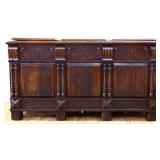 Vintage carved oak storage chest see pics