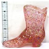 Fenton pink iridescent daisy & button boot