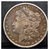 1887 Morgan silver dollar