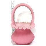 Fenton pink satin basket