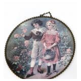 Vintage flue cover with child scene