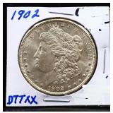 1902 Morgan silver dollar