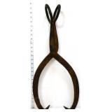 Vintage cast iron ice tongs