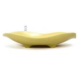 Vntg yellow McCoy footed oval dish