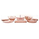Lot of estate pink depression glass items