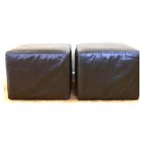 Lot of 2 brown ottomans