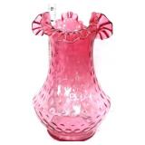 Cranberry 10in glass vase