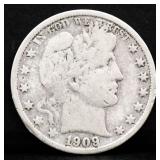 1909S barber half dollar