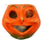 Vtg 6in paper mache pumpkin Halloween lantern