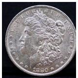 1880O Morgan silver dollar
