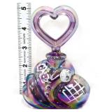 Fenton purple iridescent perfume bottle w stopper