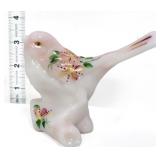 Fenton rosalene bird of happiness w/ flowers