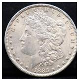 1885 Morgan silver dollar